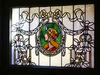 Glas in lood raam in het hotel