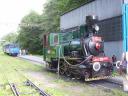 Locomotive and carriages of the children's train (Čermel Valley Railway) in Košice